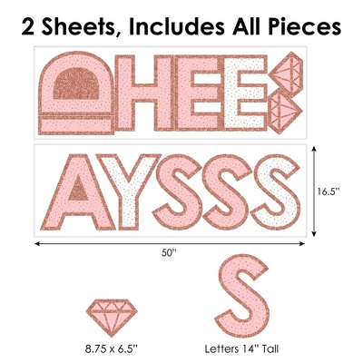 Big Dot Of Happiness Bride Squad - Peel And Stick Rose Gold Bridal Shower Or Bachelorette Party Large Banner Wall Decals - She Said Yes 7 Big Dot Of Happiness Bride Squad - Peel And Stick Rose Gold Bridal Shower Or Bachelorette Party Large Banner Wall Decals - She Said Yes - Image 5