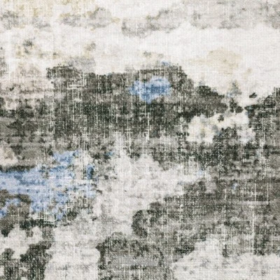 Micah Washable Distressed Abstract Indoor Area Rug Gray/Blue - Captiv8e Designs 8 Micah Washable Distressed Abstract Indoor Area Rug Gray/Blue - Captiv8e Designs - Image 6
