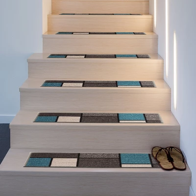 World Rug Gallery Contemporary Modern Boxes Non-Slip Stair Treads 3 World Rug Gallery Contemporary Modern Boxes Non-Slip Stair Treads