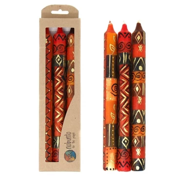 Global Crafts Unscented Hand-Painted Dinner Candles, Boxed Set Of 3 9 Global Crafts Unscented Hand-Painted Dinner Candles, Boxed Set Of 3 - Image 7