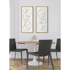 18" X 40" Sylvie Dancing Circles By Teju Reval Of SnazzyHues Framed Wall Canvas Gold - Kate & Laurel All Things Decor -Home Shop GUEST 84bbd0c5 0df6 4c25 94f5 4738bb8c426d