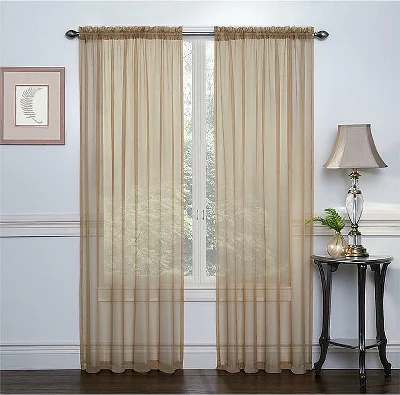 GoodGram 2 Piece Rod Pocket Elegant Sheer Voile Curtain Panels 6 GoodGram 2 Piece Rod Pocket Elegant Sheer Voile Curtain Panels - Image 4