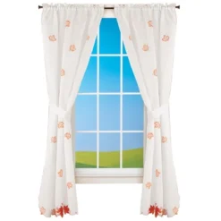 Collections Etc Multicolored Maple Leaf Embroidered Window Curtains -Home Shop GUEST 85f0a4ce e0d0 49fd 9afc d4f4513d1187