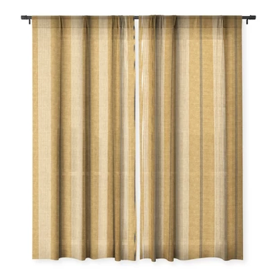 Little Arrow Design Co Ivy Stripes Mustard Single Panel Sheer Window Curtain - Deny Designs 4 Little Arrow Design Co Ivy Stripes Mustard Single Panel Sheer Window Curtain - Deny Designs - Image 2