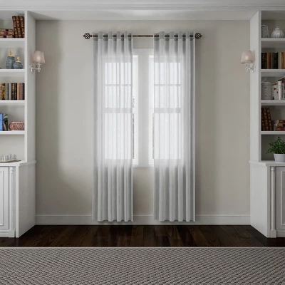 Hastings Home 3/4" X 48-84" Curtain Rod With Decorative Twisted Sphere Finials & Hardware For Home Décor In Bedroom & Kitchen - Brass 4 Hastings Home 3/4" X 48-84" Curtain Rod With Decorative Twisted Sphere Finials & Hardware For Home Décor In Bedroom & Kitchen - Brass - Image 2