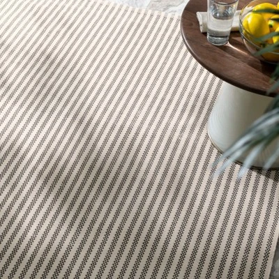 Home Conservatory Pinstripe Handwoven Indoor/Outdoor Area Rug 7 Home Conservatory Pinstripe Handwoven Indoor/Outdoor Area Rug - Image 5
