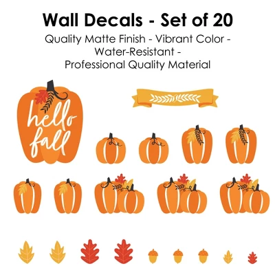 Big Dot Of Happiness Fall Pumpkin - Peel And Stick Kitchen And Home Decor Vinyl Wall Art Stickers - Wall Decals - Set Of 20 8 Big Dot Of Happiness Fall Pumpkin - Peel And Stick Kitchen And Home Decor Vinyl Wall Art Stickers - Wall Decals - Set Of 20 - Image 6