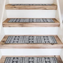 World Rug Gallery Geometric Bohemian Non-Slip Stair Treads -Home Shop GUEST 8b5bbd49 2310 4dbe 9c1b 8f0e1025b2f2