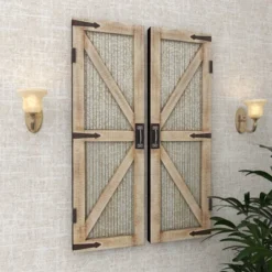 Metal Barn Door Wall Decor Set Of 2 Silver - Olivia & May 22 Metal Barn Door Wall Decor Set Of 2 Silver - Olivia & May -Home Shop GUEST 8c7f8e91 344c 4051 9569 6aff6d662f22