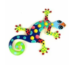 Global Crafts Eight Inch Painted Gecko Recycled Haitian Metal Wall Art -Home Shop GUEST 8d8742c0 2a7c 4b67 b5d7 88072f3fdd3b