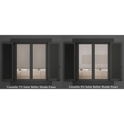 Linen Avenue Cordless Cassette 5% Solar Roller Shade, Fawn, Sand, Shadow 7 Linen Avenue Cordless Cassette 5% Solar Roller Shade, Fawn, Sand, Shadow - Image 5