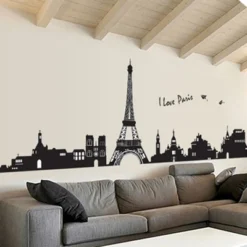 Unique Bargains Self Adhesive Buildings Eifel Tower Sticker Deca PVC Wall Mural 24" X 35" Black 1 Pc -Home Shop GUEST 9318a3c9 71b9 4e98 ab16 3f5f2abd3d51