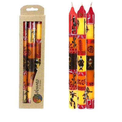 Global Crafts Unscented Hand-Painted Dinner Candles, Boxed Set Of 3 10 Global Crafts Unscented Hand-Painted Dinner Candles, Boxed Set Of 3 - Image 8