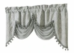 Kate Aurora Georgina Ultra Luxurious Raised Jacquard And Fringed Trimmed Austrian Window Valance -Home Shop GUEST 95794986 182e 47d4 8143 52d0cb558a9f