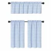 Kate Aurora Country Farmhouse Living Blue Plaid Gingham 3 Pc Kitchen Curtain Tier And Valance Set - 56 In. W X 36 In. L -Home Shop GUEST 95f870c5 2e7f 4789 9d21 a4f3b6bd1beb