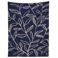Alisa Galitsyna Navy Blue Patterned Leaves Tapestry - Society6 -Home Shop GUEST 98f9bfb2 99ae 4784 8ddf c93596e9a1f7