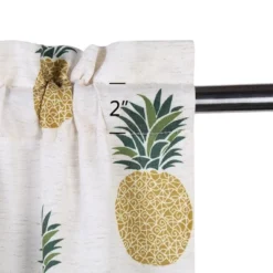 Trinity Pineapple Print Linen Blend Small Half Window Curtains For Kitchen Bathroom Cafe -Home Shop GUEST 9a1a1686 8712 4ea0 87aa 82aa47562dfd