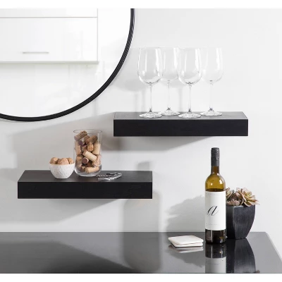 2pc 18" Havlock Wood Shelf Set Black - Kate & Laurel All Things Decor 8 2pc 18" Havlock Wood Shelf Set Black - Kate & Laurel All Things Decor - Image 6