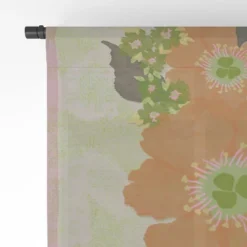 Sewzinski Retro Orange Flowers Single Panel Sheer Window Curtain - Society6 -Home Shop GUEST 9a3e579f ac77 438f b40d c1eda075e6ad