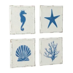 Set Of 4 Metal Sea Horse Speckled Wall Decors With Starfish Shell And Coral Designs Cream - Olivia & May 27 Set Of 4 Metal Sea Horse Speckled Wall Decors With Starfish Shell And Coral Designs Cream - Olivia & May -Home Shop GUEST 9a469958 0311 4daf ba9d e0f544396f3a