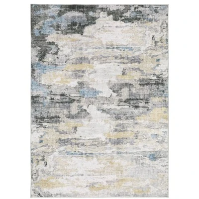 Micah Washable Distressed Abstract Indoor Area Rug Gray/Blue - Captiv8e Designs 16 Micah Washable Distressed Abstract Indoor Area Rug Gray/Blue - Captiv8e Designs - Image 14