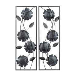 Set Of 2 Metal Floral Wall Decors With Black Frame White - Olivia & May 23 Set Of 2 Metal Floral Wall Decors With Black Frame White - Olivia & May -Home Shop GUEST 9b0931ea ad90 4373 8c7e 19ffd71a6879