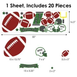 Big Dot Of Happiness End Zone - Football - Peel And Stick Sports Decor Vinyl Wall Art Stickers - Wall Decals - Set Of 20 -Home Shop GUEST 9b754228 ed81 48cd 94d1 ab6dcff0102b