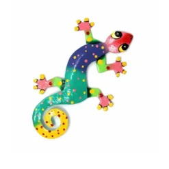 Global Crafts Eight Inch Painted Gecko Recycled Haitian Metal Wall Art -Home Shop GUEST 9c321e0b dd8f 49ae 913b 30092d5d7778