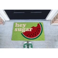 1'4" X 2'4" Hey Sugar Indoor/Outdoor Coir Doormat Green/White/Red - Entryways -Home Shop GUEST 9d1f89c5 a6cd 43e7 87cd 9980b7434cff