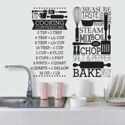 Cooking Conversions Peel And Stick Wall Decal Black/White - RoomMates 7 Cooking Conversions Peel And Stick Wall Decal Black/White - RoomMates -Home Shop GUEST a03b3956 b452 4728 abbc 86ac9326579e