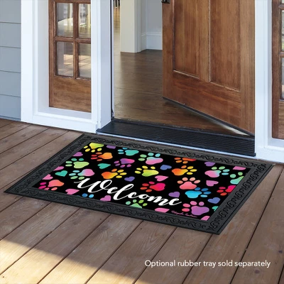 Rainbow Pawprints Doormat Welcome 30" X 18" Briarwood Lane 4 Rainbow Pawprints Doormat Welcome 30" X 18" Briarwood Lane - Image 2