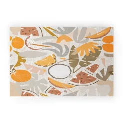 Evamatise Tiki Picnic Mid Century Modern Looped Vinyl Welcome Mat - Society6 -Home Shop GUEST a520b48b 8ba4 4db4 8185 87168a4bb230