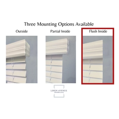 Linen Avenue Cordless Faux Wood Blind, Flush Inside Mount(No Valance Return) 5 Linen Avenue Cordless Faux Wood Blind, Flush Inside Mount(No Valance Return) - Image 3