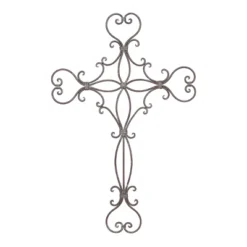 Metal Cross Scroll Wall Decor Black - Olivia & May