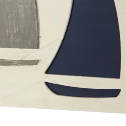 Coastal Wood Sail Boat Wall Decor White - Olivia & May