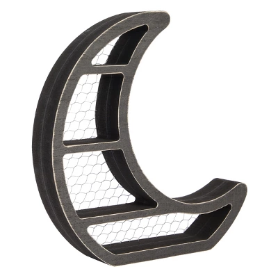 Farmlyn Creek Small Wooden Crescent Moon Wall Shelf For Crystals & Essential Oils, Rustic Home Wall Decor For Nursery, Black, 10.7 X 11.2 X 2 In 10 Farmlyn Creek Small Wooden Crescent Moon Wall Shelf For Crystals & Essential Oils, Rustic Home Wall Decor For Nursery, Black, 10.7 X 11.2 X 2 In - Image 8