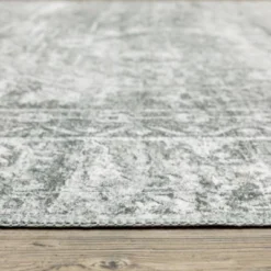 Micah Washable Distressed Oriental Indoor Area Rug Gray/Ivory - Captiv8e Designs -Home Shop GUEST a88df7f1 a359 4378 97df ff137aa161eb