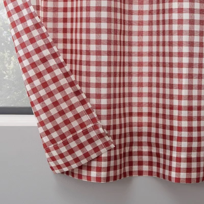 Parkham Farmhouse Plaid Rod Pocket Semi-Sheer Kitchen Curtain Valance And Tiers Set - No. 918 4 Parkham Farmhouse Plaid Rod Pocket Semi-Sheer Kitchen Curtain Valance And Tiers Set - No. 918 - Image 2