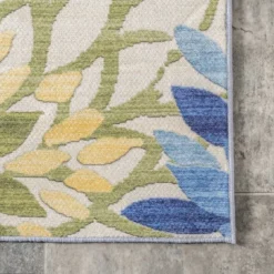 NuLOOM Rosana Floral Machine Washable Indoor/Outdoor Area Rug -Home Shop GUEST aeabc38f 636f 4056 b49a ddaa96882ea7