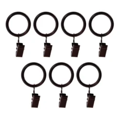 Versailles Home Fashions 7pk Steel Clip Window Curtain Rings - Espresso Brown
