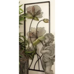 Metal Floral Wall Decor With Black Frame Set Of 2 Black - Olivia & May -Home Shop GUEST aef5cc62 cc4d 43cf a2fd 07202a46b5e2