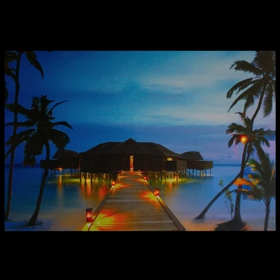Northlight LED Lighted Tropical Paradise Island Beach Scene Canvas Wall Art 23.5" 4 Northlight LED Lighted Tropical Paradise Island Beach Scene Canvas Wall Art 23.5" - Image 2