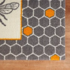 2'x3' ColorStar Bee Hex Door Mat Gray - Bungalow Flooring -Home Shop GUEST b0b5709c 77e5 4aa7 a57d 80ab6c1acc99