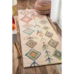 2'6'x6' Hand Tufted Belini Area Rug Ivory Size Runner - NuLOOM