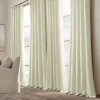 Home Boutique Belgian Flax Prewashed Linen Rich Cotton Blend Window Curtain Panel Single Ivory 50x84
