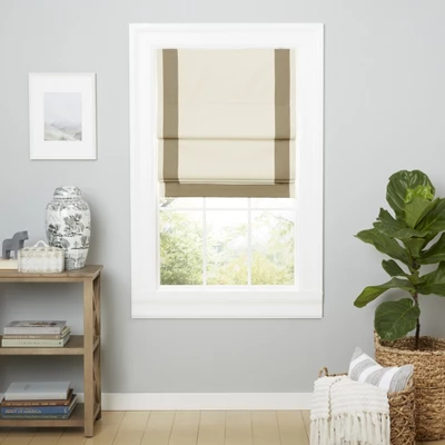 Exclusive Home Frontera 100% Blackout Roman Shade, 23"x64", Natural/Taupe 7 Exclusive Home Frontera 100% Blackout Roman Shade, 23"x64", Natural/Taupe - Image 5