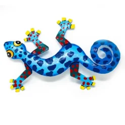 Global Crafts Eight Inch Painted Gecko Recycled Haitian Metal Wall Art -Home Shop GUEST b82aa236 b350 4f7f 9ec3 54908aea1a14