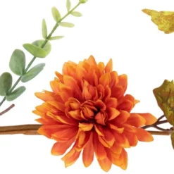 Northlight 5.5' X 6" Autumn Harvest Orange And Yellow Mums With Maple Leaves Garland - Unlit -Home Shop GUEST ba131bbb 957f 4b90 a6ca b6a6629ec151