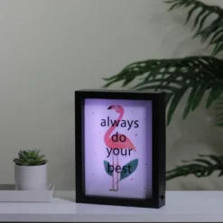 Northlight LED Lighted 'Always Do Your Best' Flamingo Framed Light Box 9" X 7" -Home Shop GUEST ba96ed57 9de1 4546 bff7 156a78b1a90b