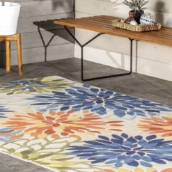NuLOOM Rosana Floral Machine Washable Indoor/Outdoor Area Rug -Home Shop GUEST be20d500 e4db 4fe3 9918 110e26453755